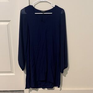 Express Deep Blue Long Sleeve Dress